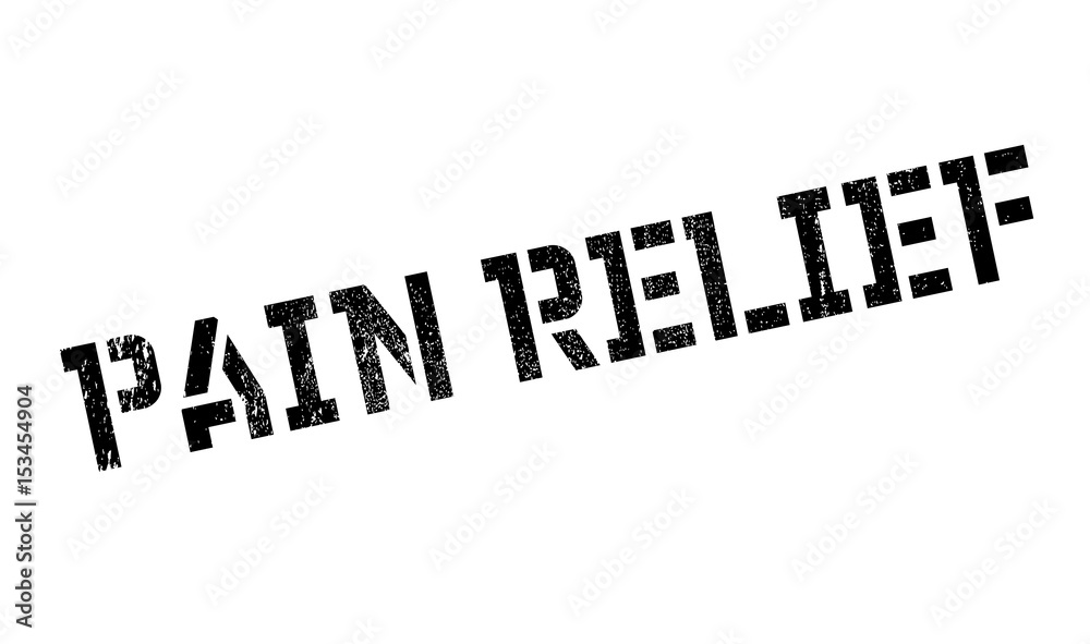 Pain Relief rubber stamp. Grunge design with dust scratches. Effects can be easily removed for a clean, crisp look. Color is easily changed.