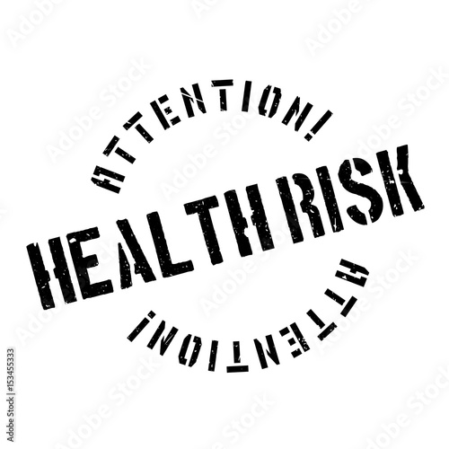 Health Risk rubber stamp. Grunge design with dust scratches. Effects can be easily removed for a clean, crisp look. Color is easily changed.