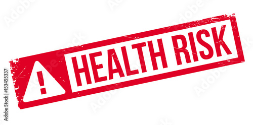 Health Risk rubber stamp. Grunge design with dust scratches. Effects can be easily removed for a clean, crisp look. Color is easily changed.