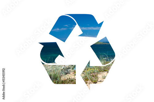 recycle symbol with clipping path