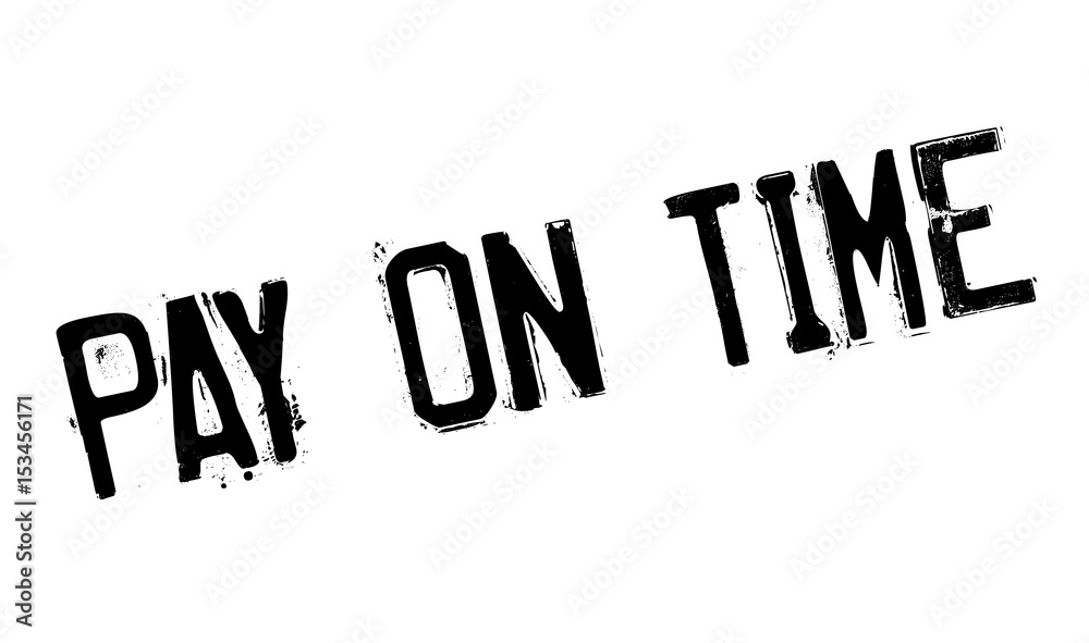 Pay On Time rubber stamp. Grunge design with dust scratches. Effects can be easily removed for a clean, crisp look. Color is easily changed. Pay On Time rubber stamp. Grunge design with dust scratches. Effects can be easily removed for a clean, crisp look. Color is easily changed.
