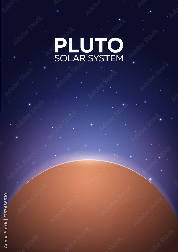 Fototapeta premium Poster Planet Pluto and Solar System. Space background.