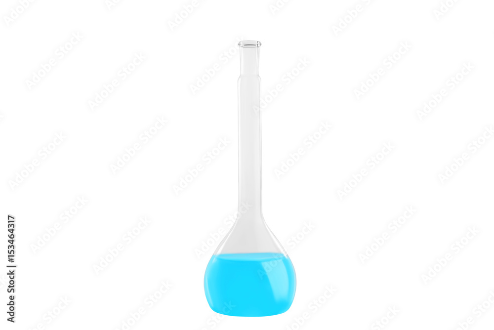 Test-tube with blue liquid, isolated on white background. Medicine, Chemistry. Horizontal frame Test-tube with blue liquid, isolated on white background. Medicine, Chemistry. Horizontal frame