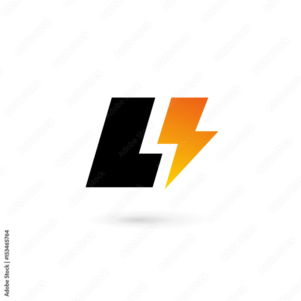 Letter L lightning logo icon design template elements