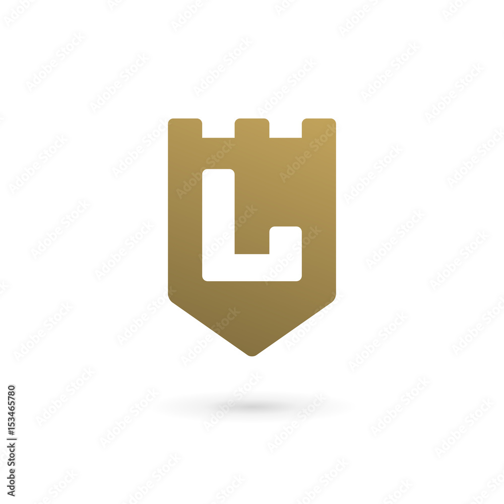 Letter L shield logo icon design template elements