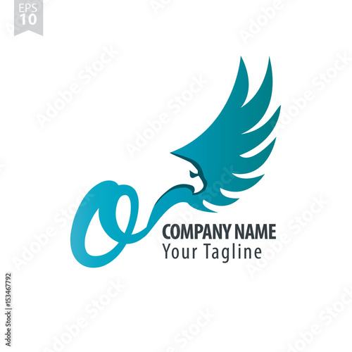 Fototapeta Naklejka Na Ścianę i Meble -  Initial Letter O Logo With Eagle or Hawk Icon Design Template
