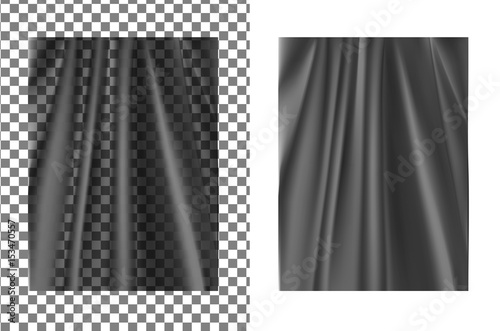 Black transparent plastic wrapper
