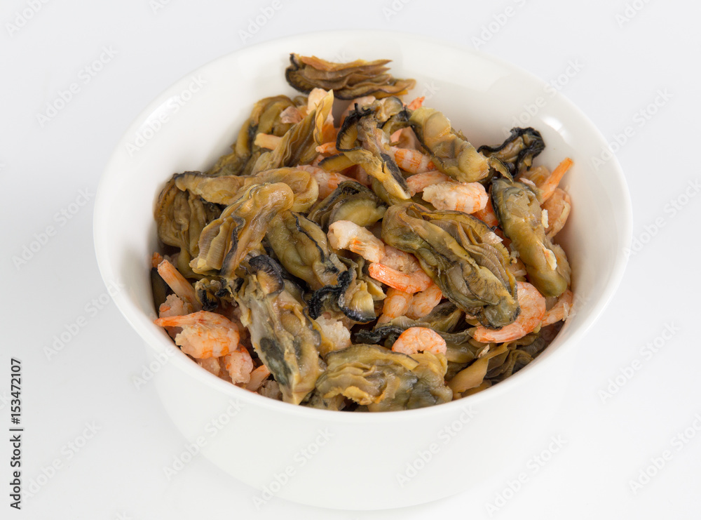 Dragon Boat Festival material Oysters in a bowl isolated on white background