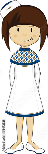 Cartoon Retro Air Stewardess