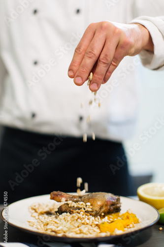 Chef preparing meal 