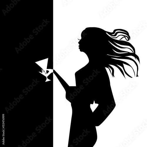 Beautiful girl with a wineglass