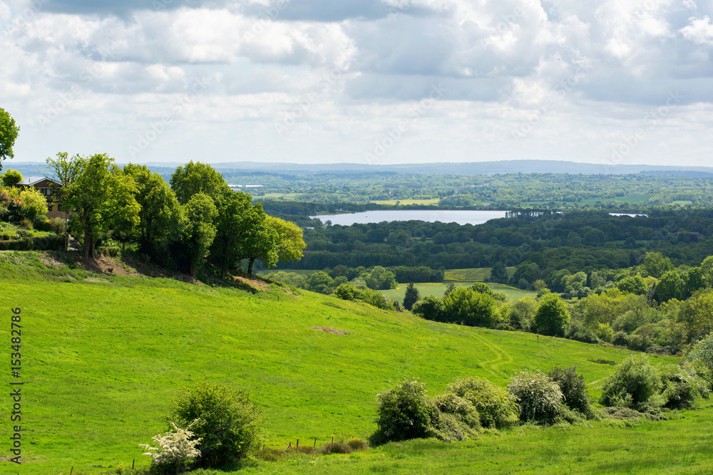 Ide hill landscape, Kent countryside, Sevenoaks. Country walks to the lake and woods, selective focus