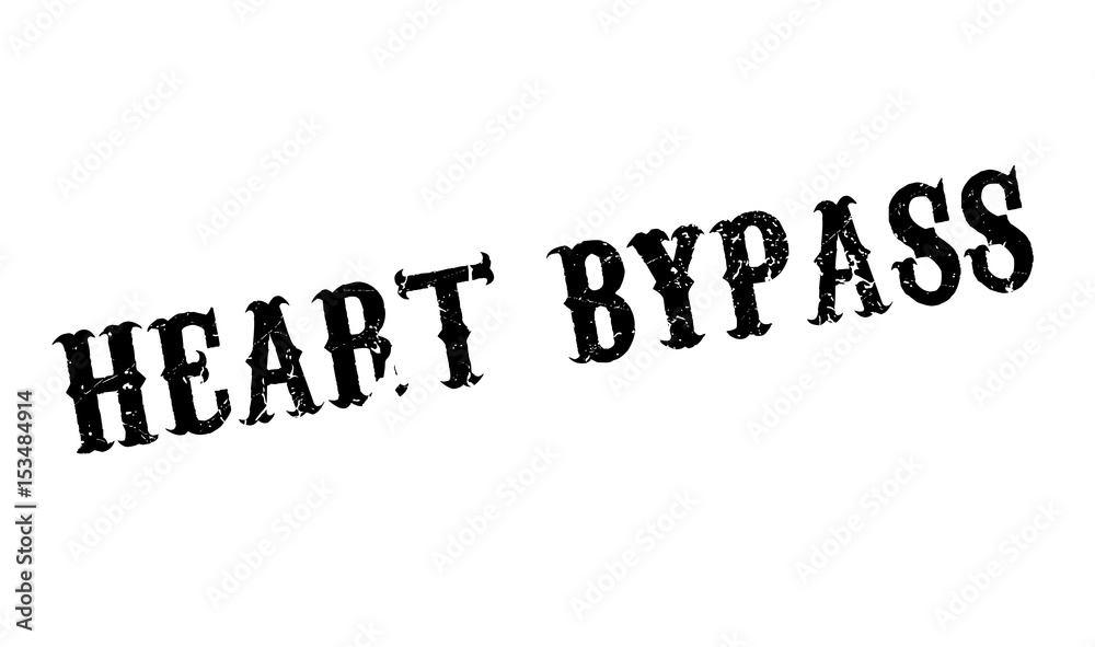 Heart Bypass rubber stamp. Grunge design with dust scratches. Effects can be easily removed for a clean, crisp look. Color is easily changed.