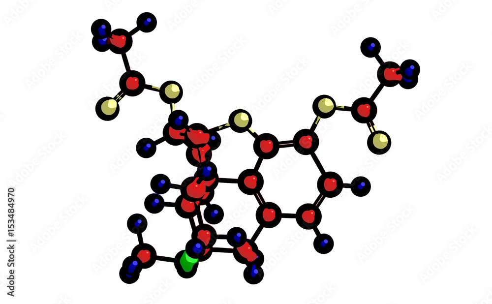Molecular structure of heroin (diacetylmorphine, morphine diacetate)