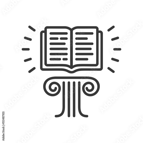 Flying Book - modern vector single line icon