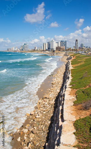 TEL AVIV, ISRAEL - MARCH 2, 2015: The coast and waterfront of Tel Aviv
