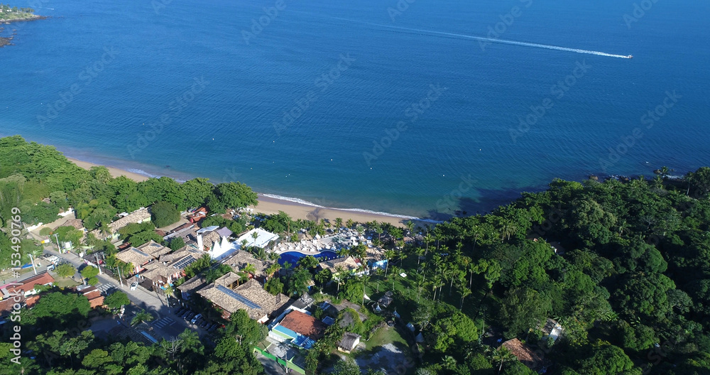 Aerial View of Cural Beach, Ilhabela, Brazil