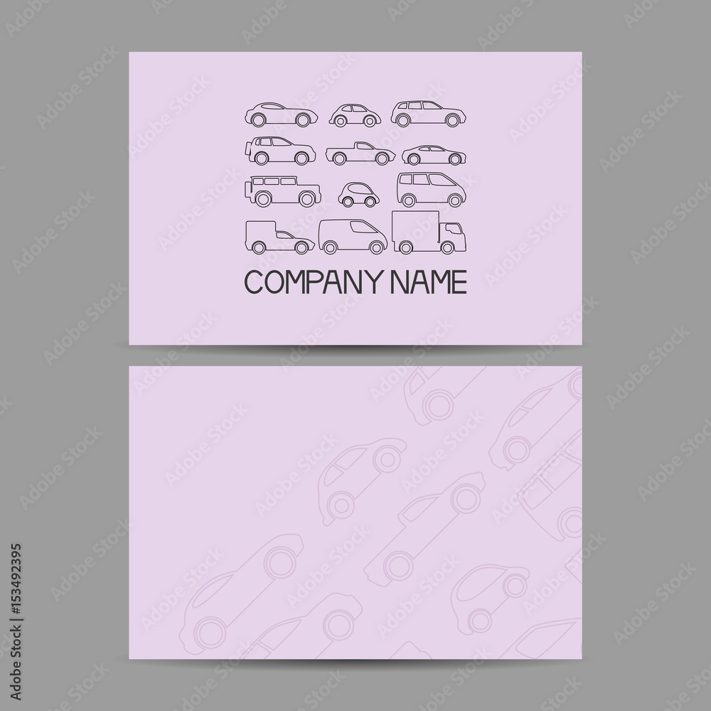 Business card with cars.