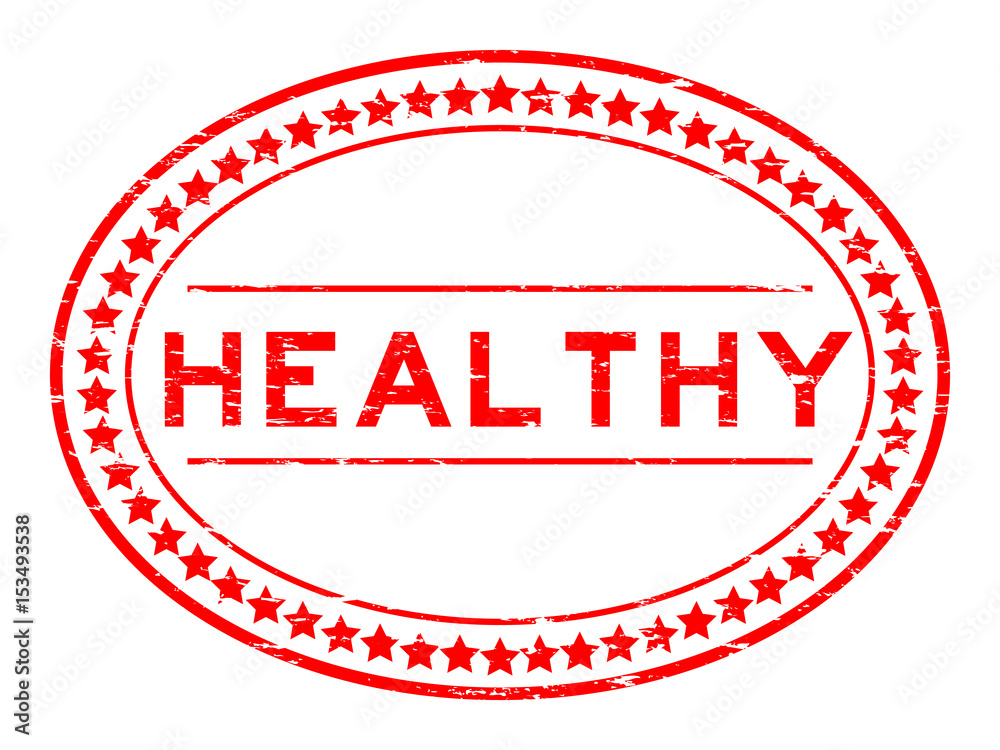 Grunge red healthy oval rubber seal stamp on white background Grunge red healthy oval rubber seal stamp on white background