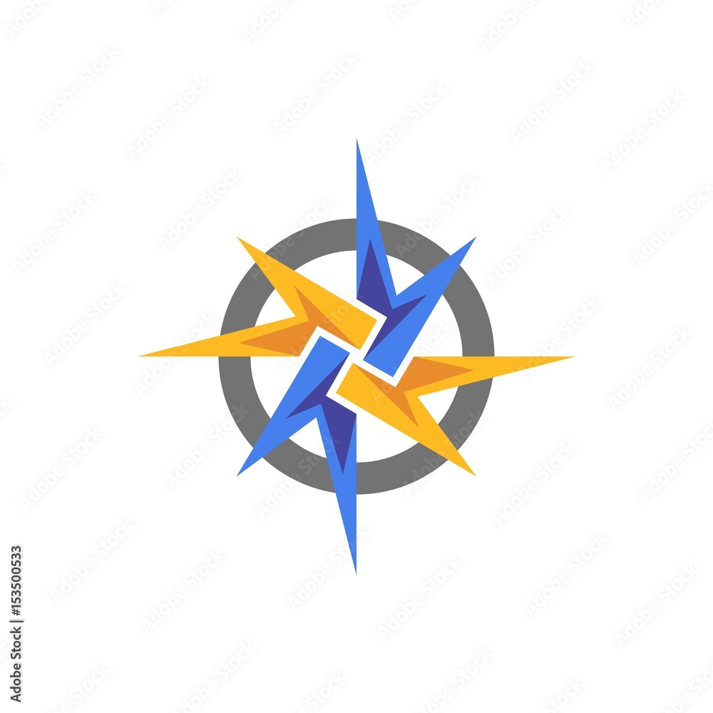 abstract compass icon vector element