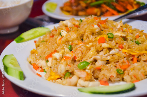 Vietnamese fried rice close up shot 