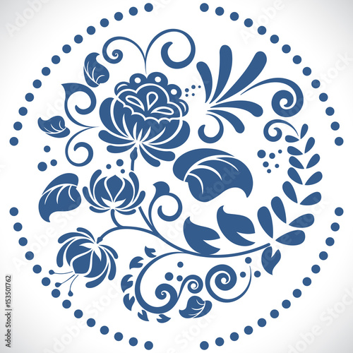 Gzhel decoration flower element