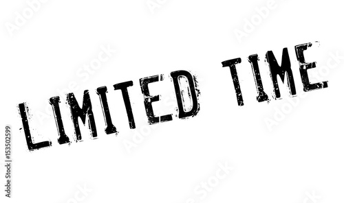 Limited Time rubber stamp. Grunge design with dust scratches. Effects can be easily removed for a clean, crisp look. Color is easily changed.