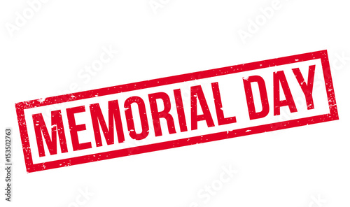 Memorial Day rubber stamp. Grunge design with dust scratches. Effects can be easily removed for a clean, crisp look. Color is easily changed. photo