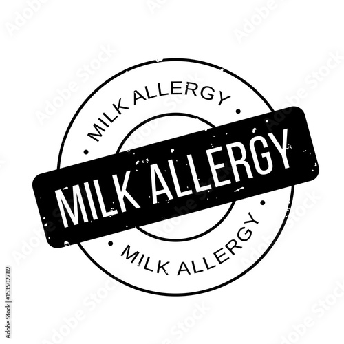 Milk Allergy rubber stamp. Grunge design with dust scratches. Effects can be easily removed for a clean, crisp look. Color is easily changed.