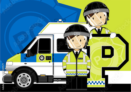 P is for Policeman Learning Illustration