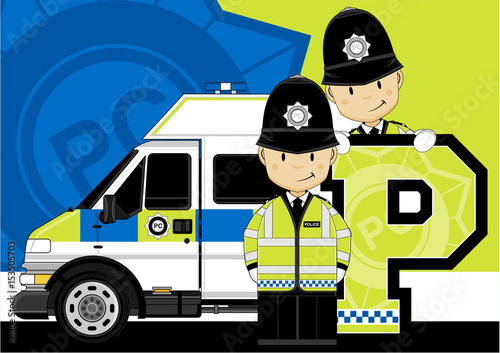 P is for Policeman Learning Illustration