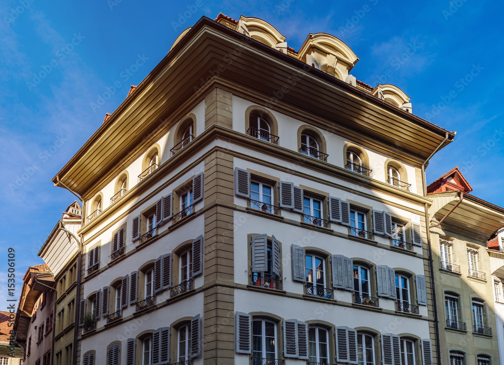 Obraz premium Classic city architecture of Switzerland street view