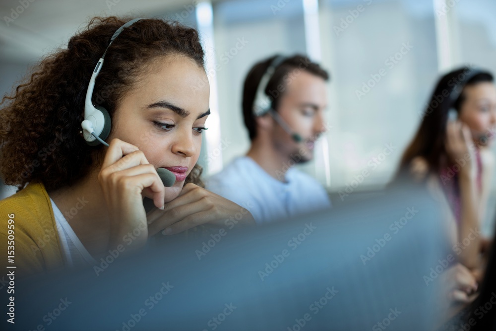 Customer service executive working Customer service executive working