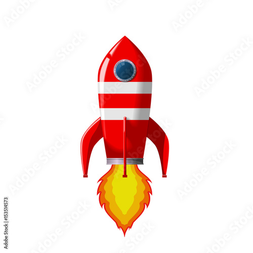 Retro Space Rocket Lifts Off.