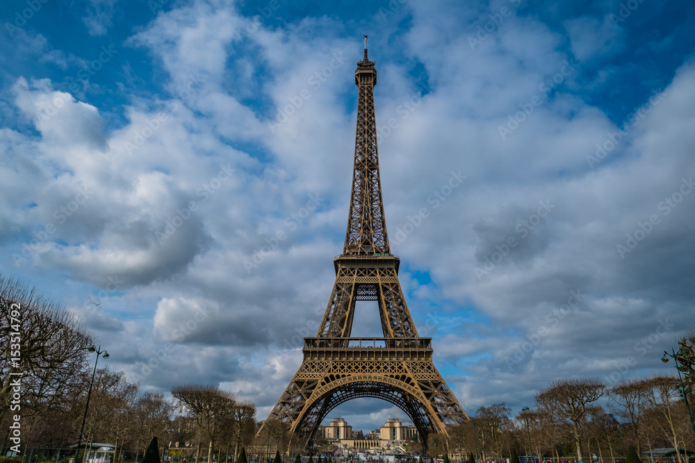 Clouds, Blue Sky And The Eiffel Tower
