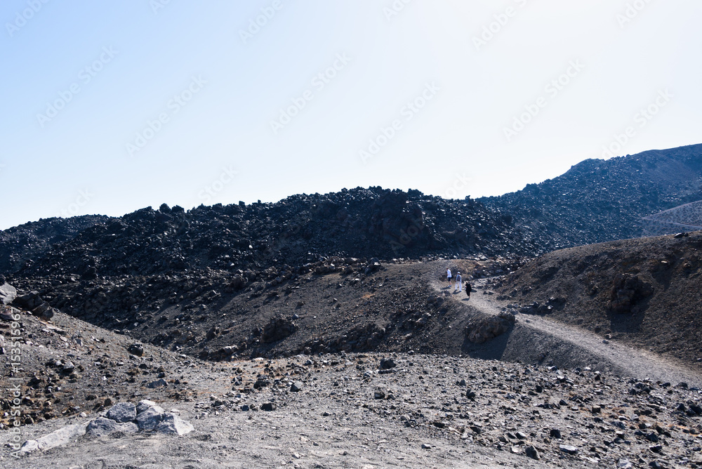 A path on volcanic island
