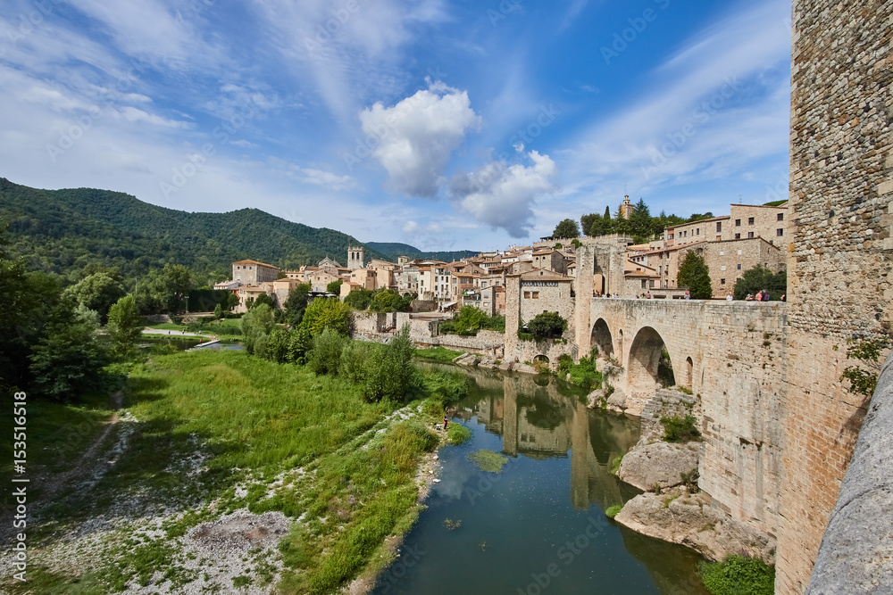 Besalu medieval village in Girona, Spain