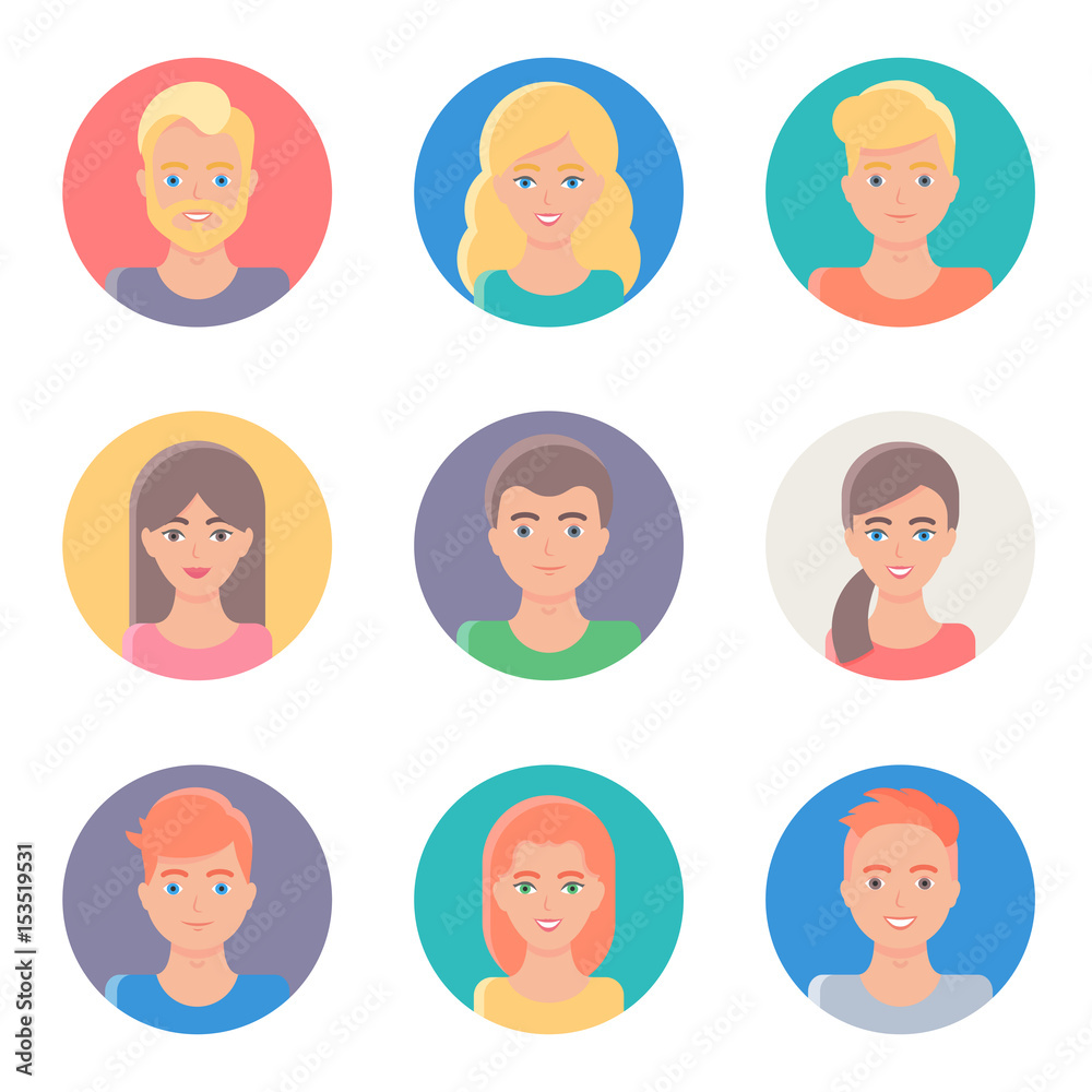 Set of vector avatars Set of vector avatars