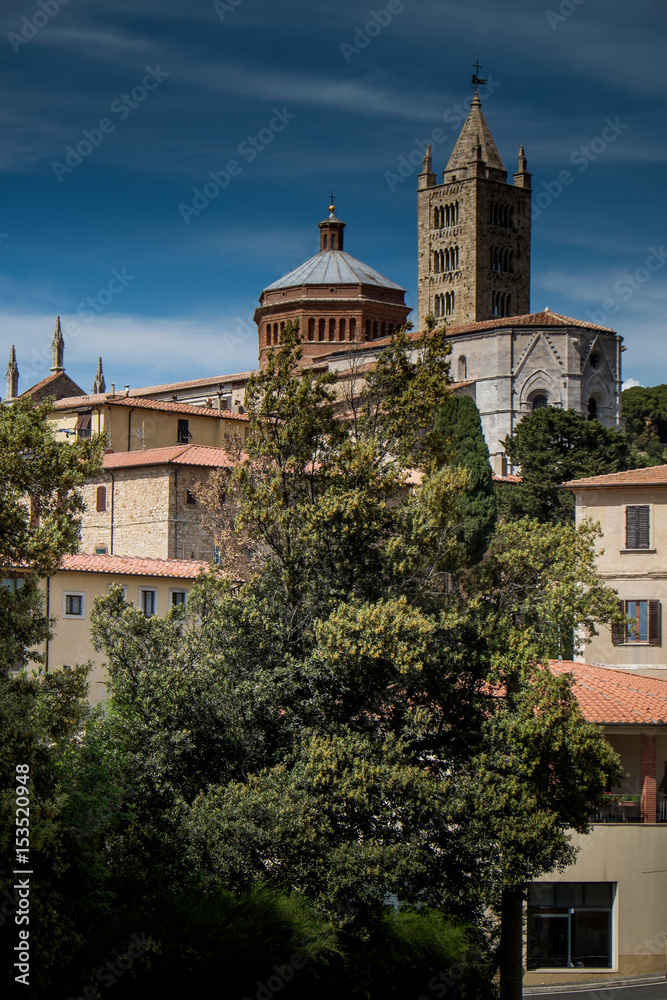 MASSA MARITTIMA, ITALY - May 14, 2017: medieval town in Italy, the Cathedral