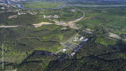Sewage treatment plant from the bird's eye view
