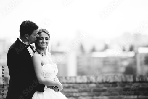 Wedding couple outdoors