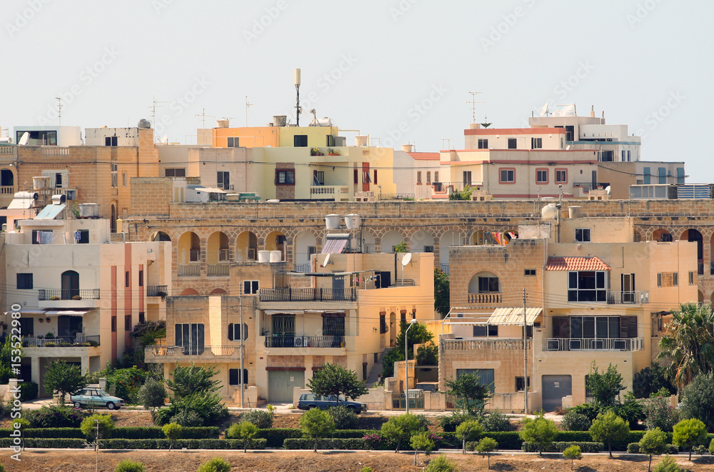 View of the coast and architecture of Malta