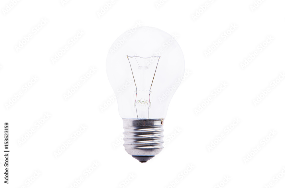 Electric lamp lies on a white background Electric lamp lies on a white background