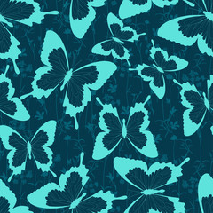 Sierkussen Turquoise patronen Tropische vlinders bloemen en kruiden  © Meranna