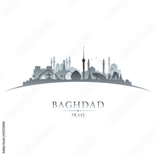Fotografija Baghdad Iraq city skyline silhouette white background