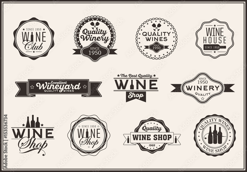 Set of logos for its wine business Stock Vector Adobe Stock