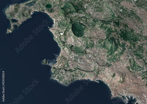 Sezione 3d Campi Flegrei, Napoli, Campania, Italia, spaccato del terreno. 3d rendering photo