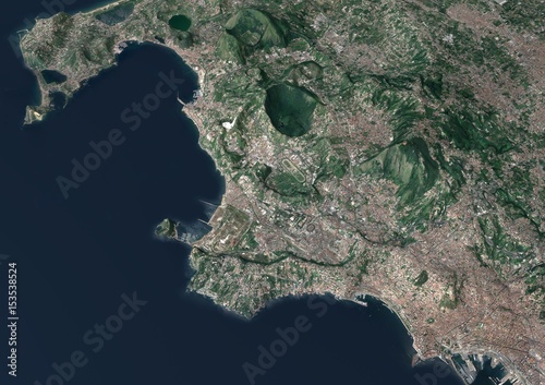 Bild auf Leinwand Sezione 3d Campi Flegrei, Napoli, Campania, Italia, spaccato del terreno