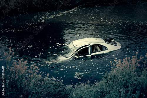 Car Crash In River With Ghost © Des