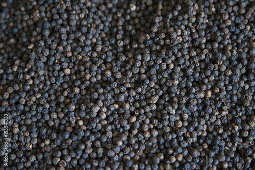 Dry peppercorn produced by Piper nigrum or black pepper plant